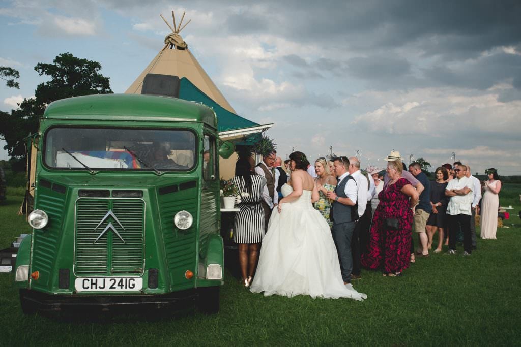 Food truck at Derbyshire tipi wedding photography