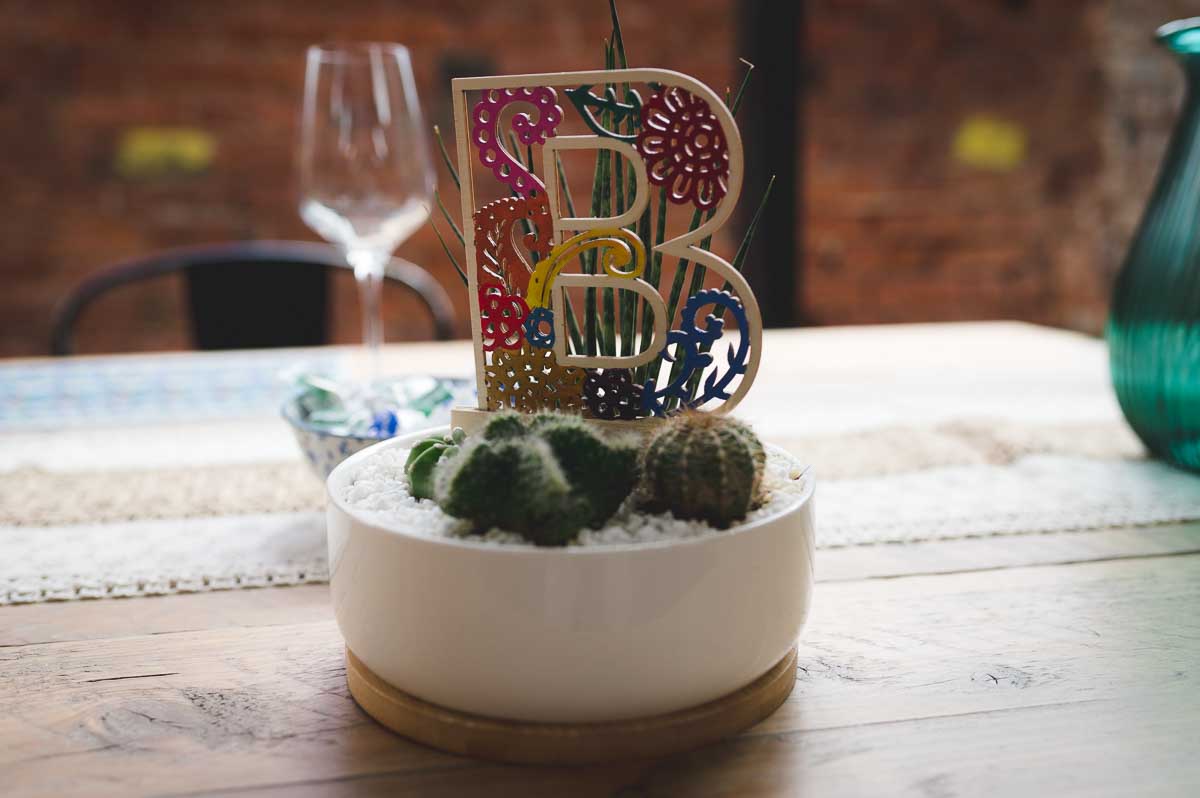Mexican themed table decoration at Shack Revolution wedding