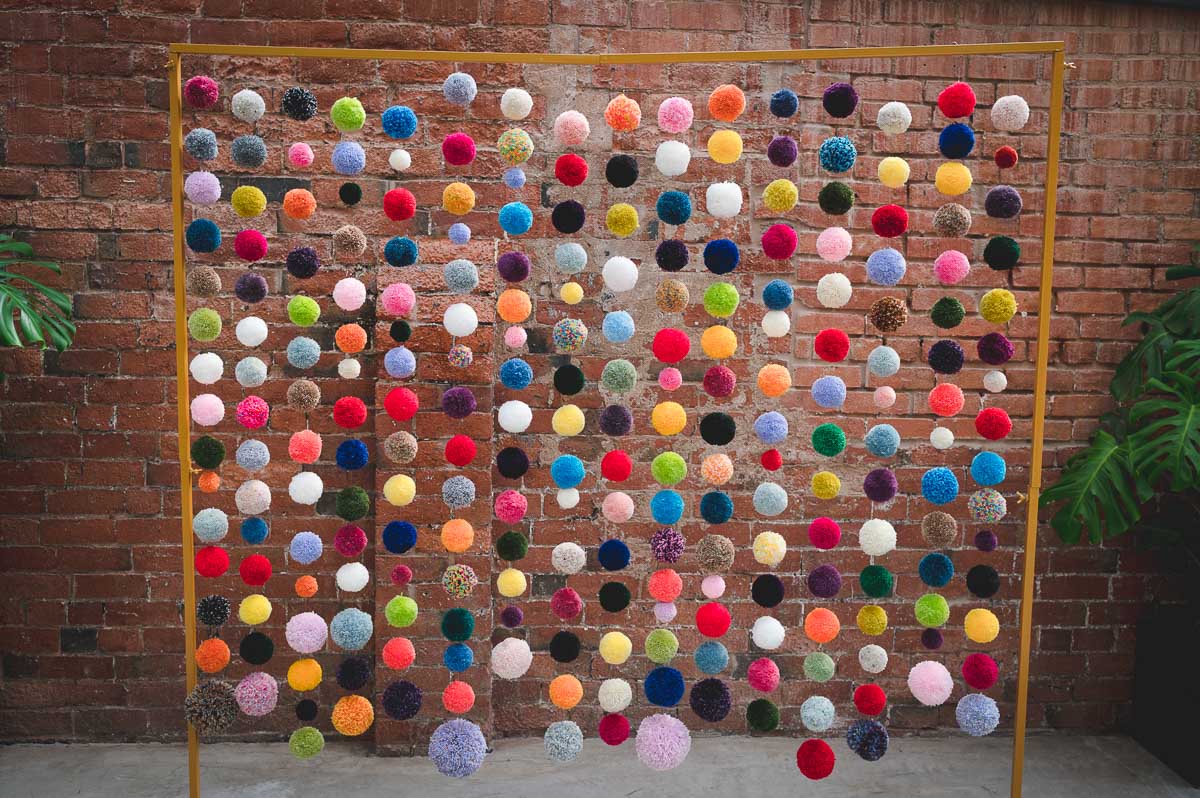 Pom pom wall at Shack Revolution