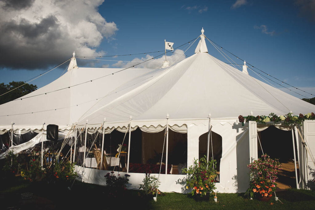 Sailcloth tent wedding reception