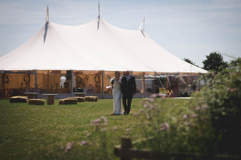Sailcloth tent wedding reception