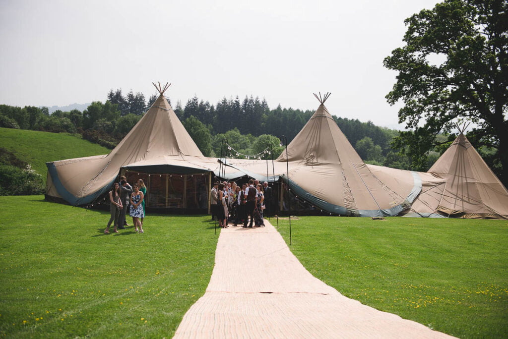 Tipi at a wedding instead of a marquee